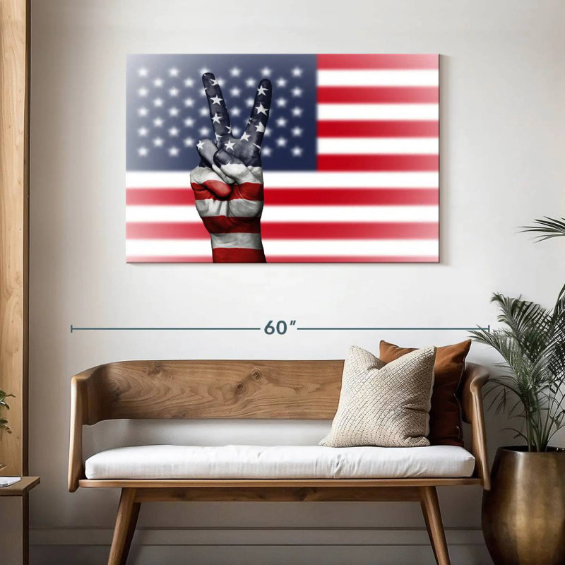 Borges American Flag Peace, 30" H x 45" W