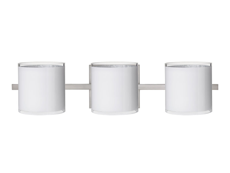 Éclairage pour meuble-lavabo 3 lumières Speidel, Nickel satiné, Feuille d’argent