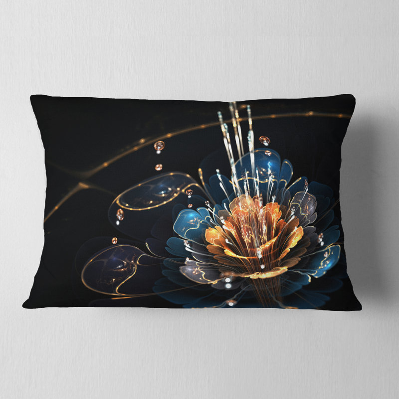 Coussin lombaire avec gouttes d’eau floral