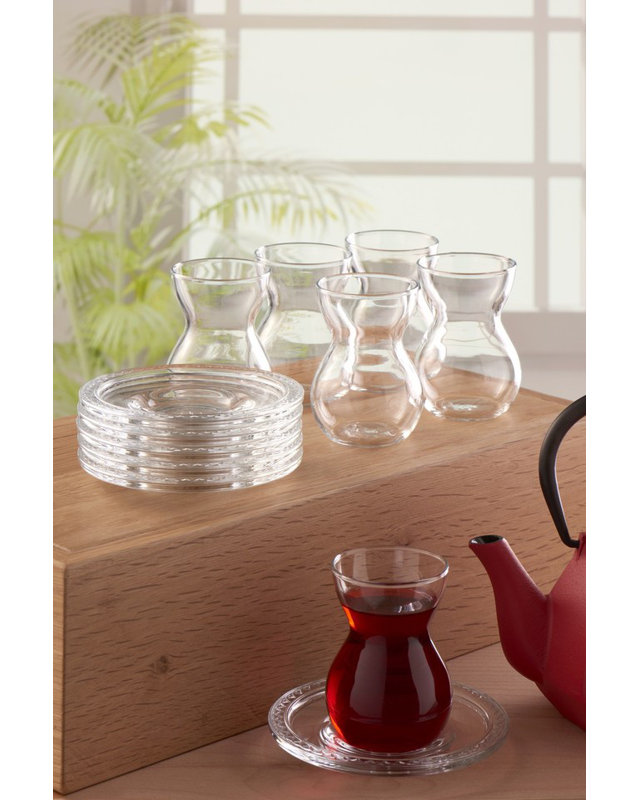 Glass Teacup and Saucer