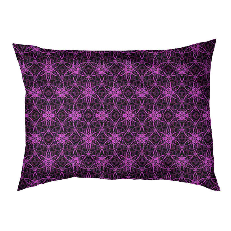 Oreiller Byrge, Noir / Violet, Grand (l 42,5 po x P 32,5 po x H 14 po)