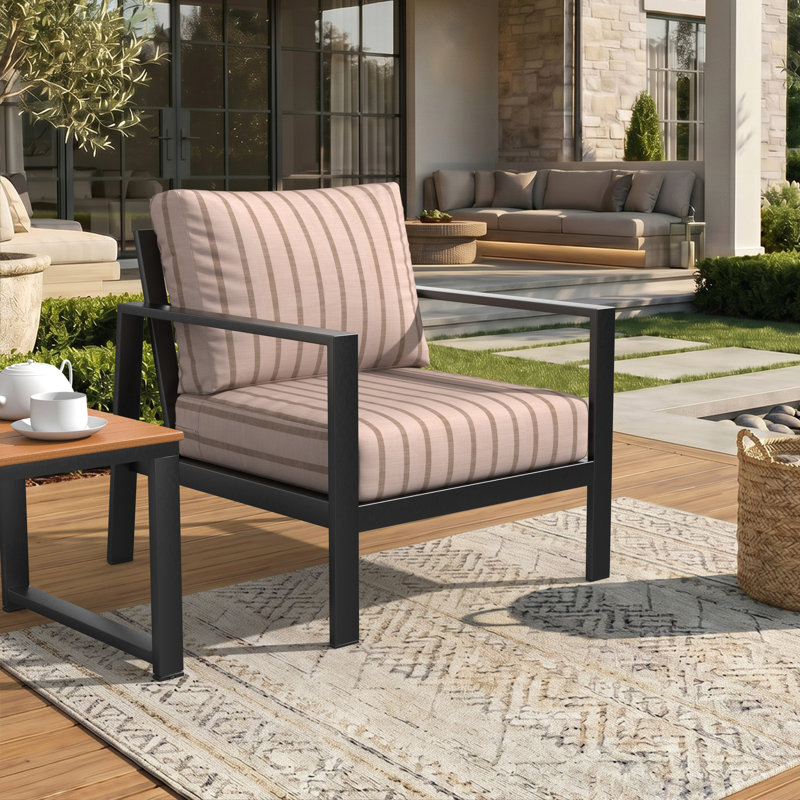 Sunbrella Outdoor Lounge Chair Cushion, Unwind Cameo