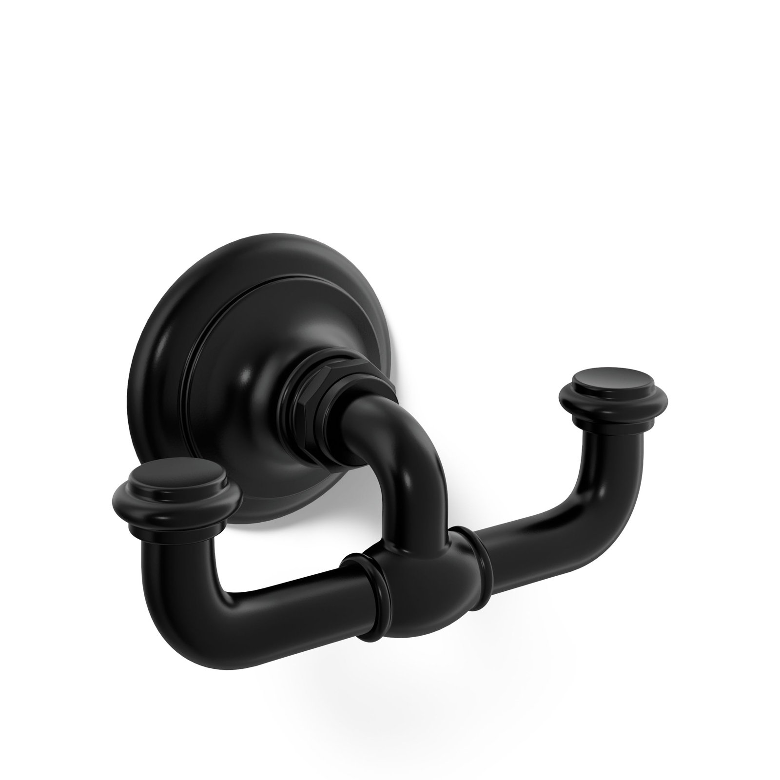 Artifacts Double Wall Mounted Robe Hook, Matte Black