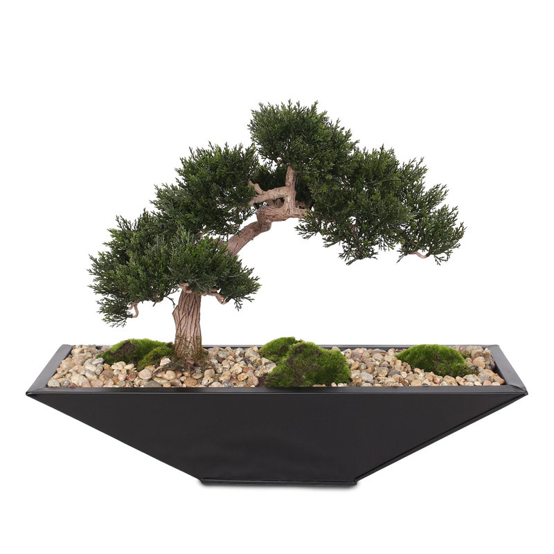 17'' Faux Bonsai Plant in Metal Pot