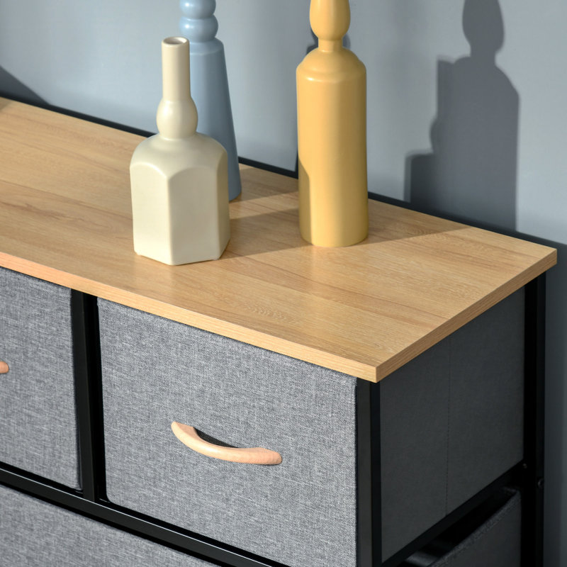 Unité de rangement de commode à 9 tiroirs avec cadre en acier HOMcom