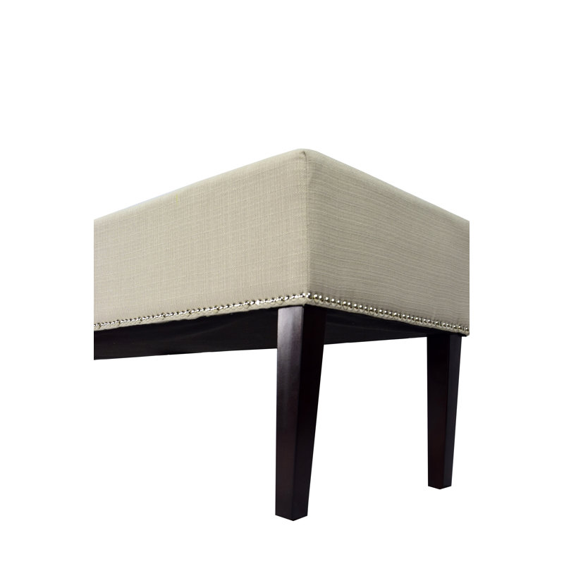 Everlee Polyester Upholstered Bench, Beige