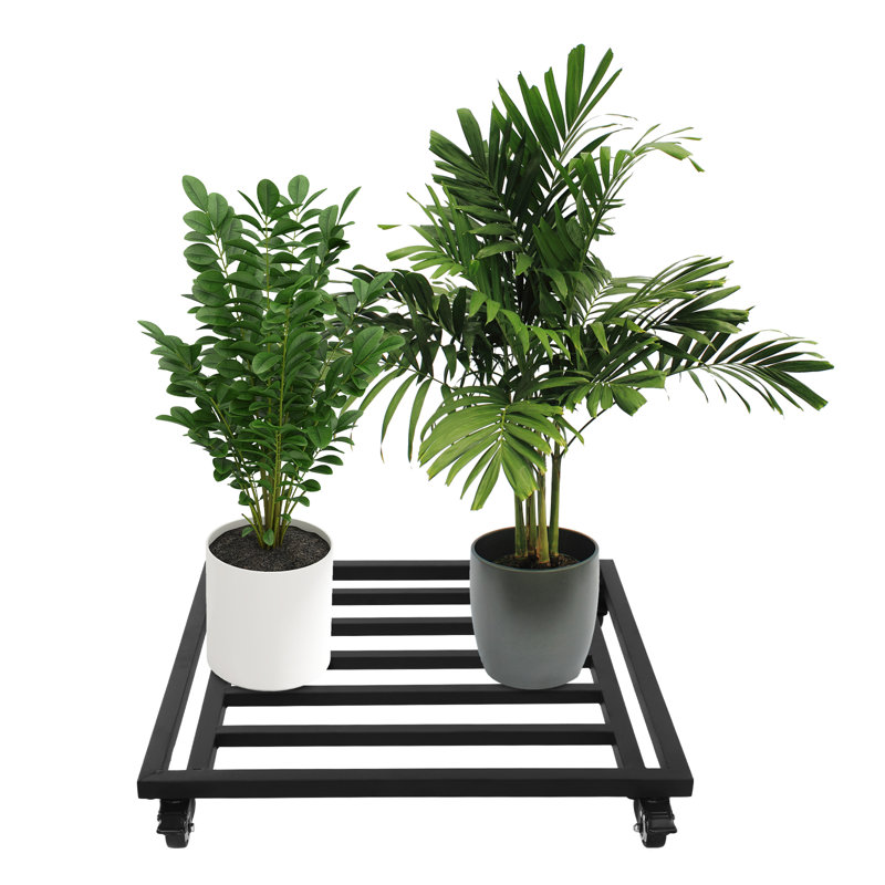 Support à fleurs mobile de 440,92 lb avec support à plante mobile pour jardin et patio, Noir