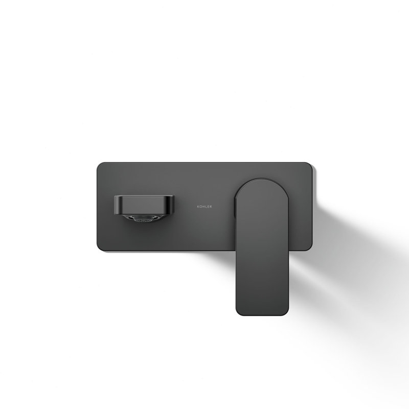 Parallel Wall-Mount Single-Handle Bathroom Sink Faucet, Matte Black