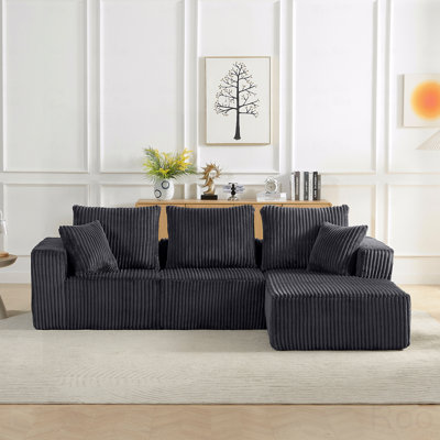 Canapé modulaire Basic, canapé modulaire, canapé nuage en velours côtelé moderne avec assise profonde, canapé rembourré