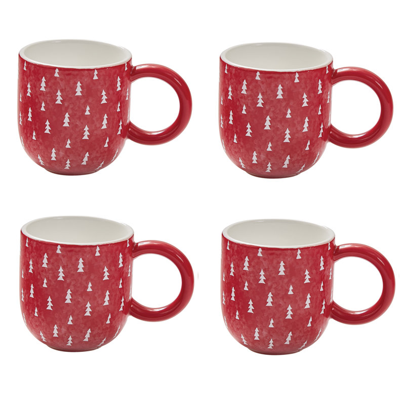 Mugs de sapin de Noël rouges