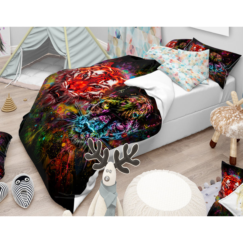 Ensemble de housse de couette moderne pour enfants, Housse de couette très grand + 2 taies décoratives