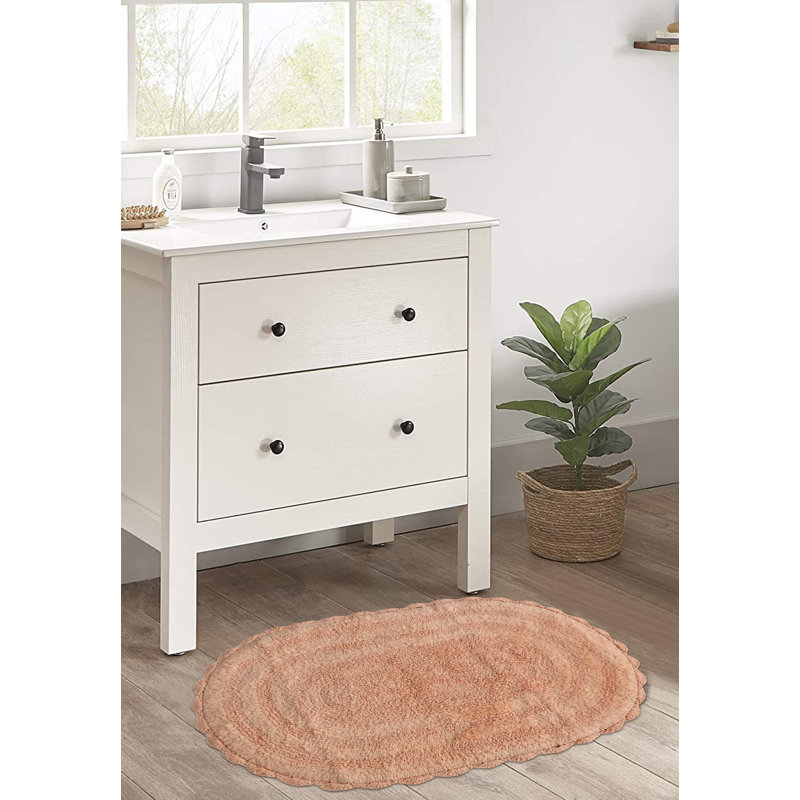 Tapis pour salle de bain 100% coton, Pêche