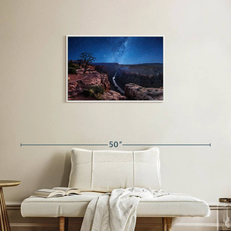 Nuit étoilée du Grand Canyon, Cadre flottant blanc, 31 po x 21 po