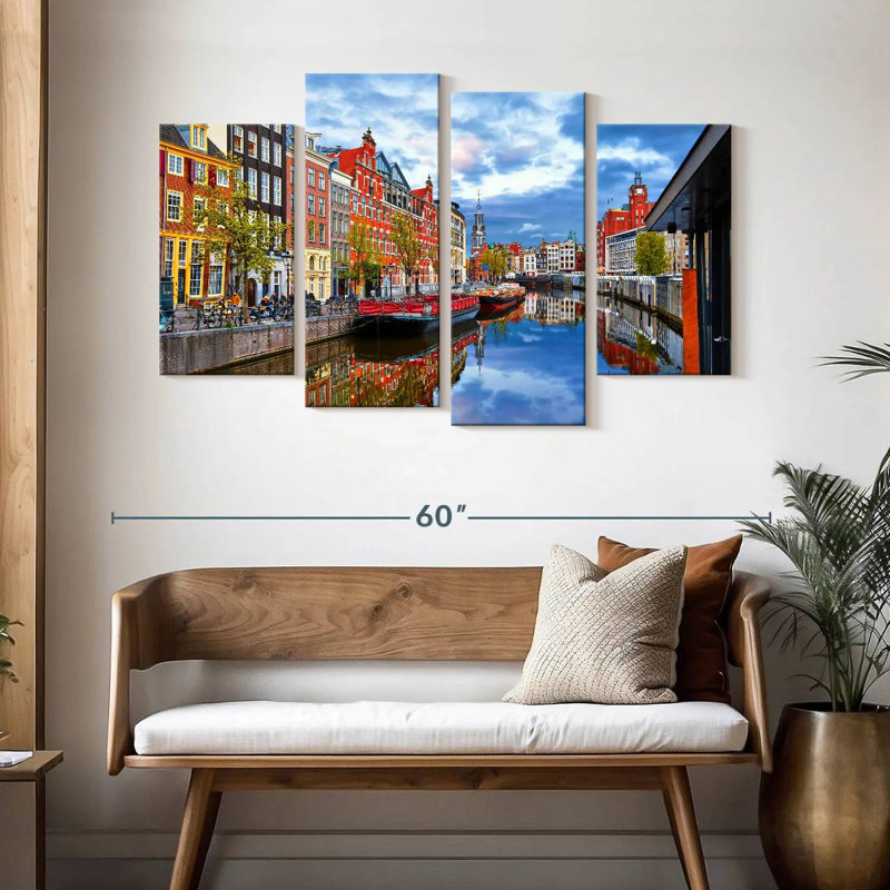 Picturesque amsterdam canal Sireci, H 32 po x l 52 po
