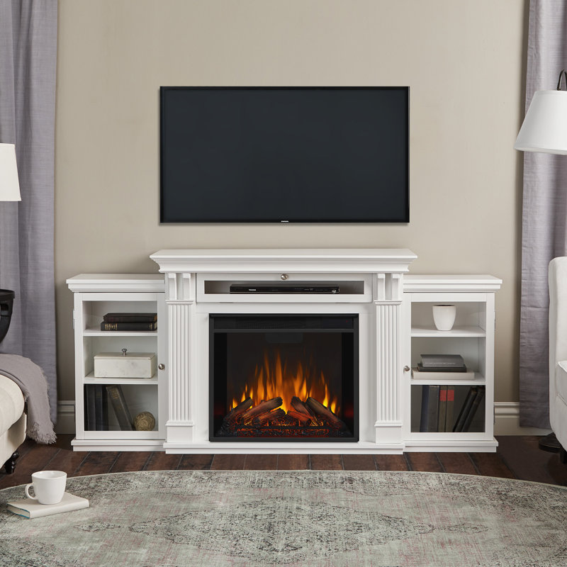 Calie 67'' TV Stand with Fireplace, White