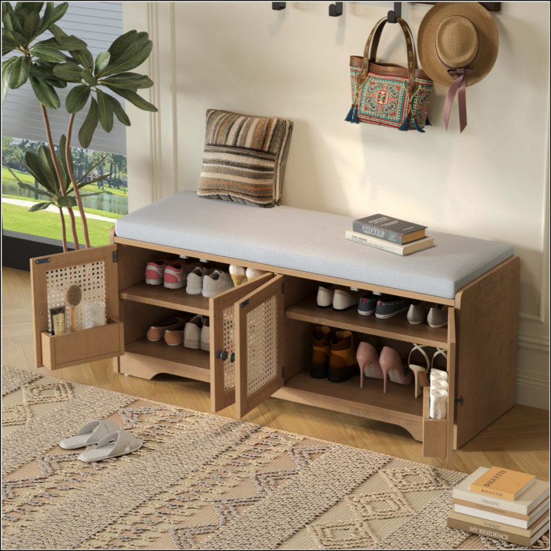 Banc de rangement Rustic, Brun