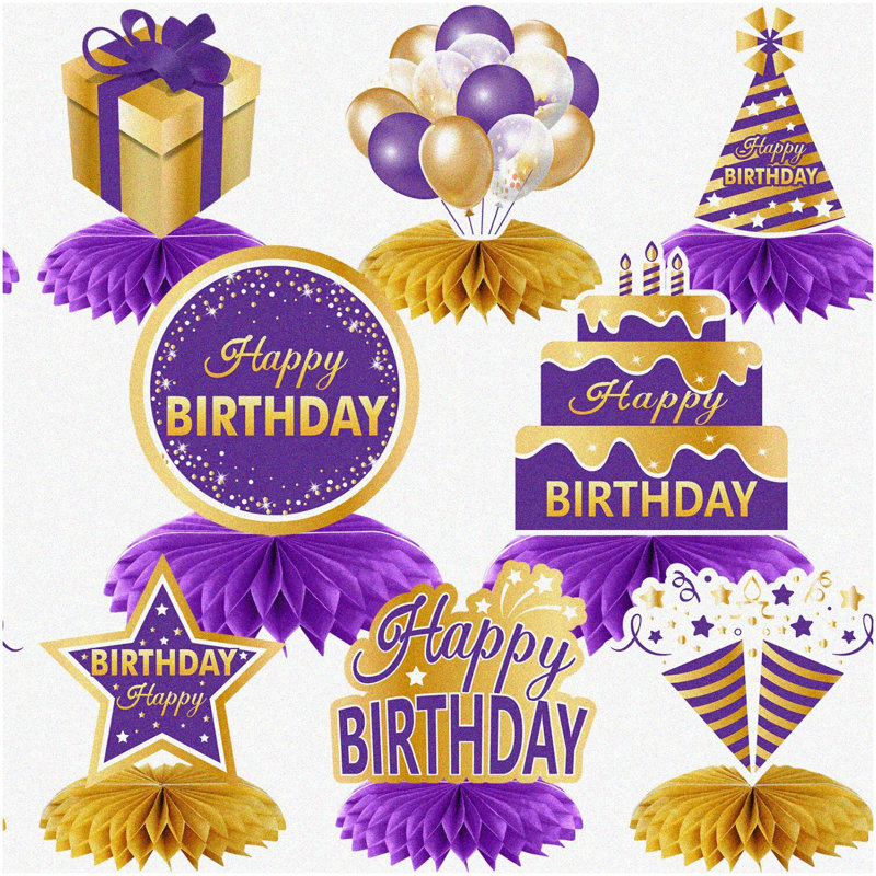 45-Piece Black and Gold Welcome Balloon Set, Purple/Yellow