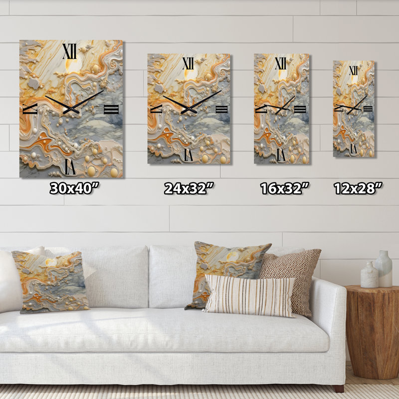 Horloge murale abstraite crème, Petit