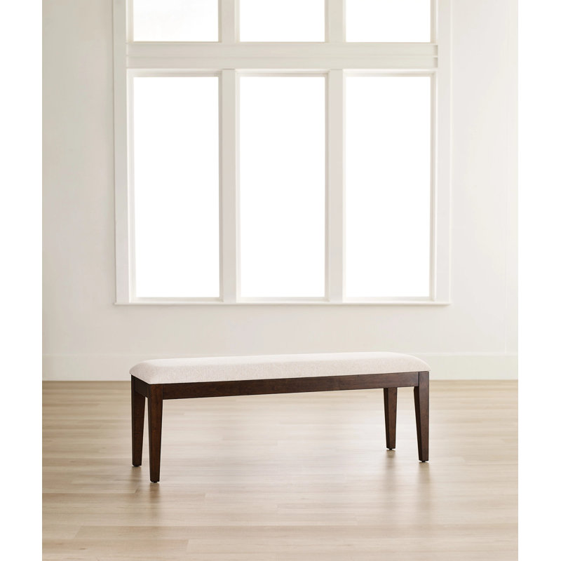 UPHOLSTERED DINING BENCH, LATTE, Dark Brown