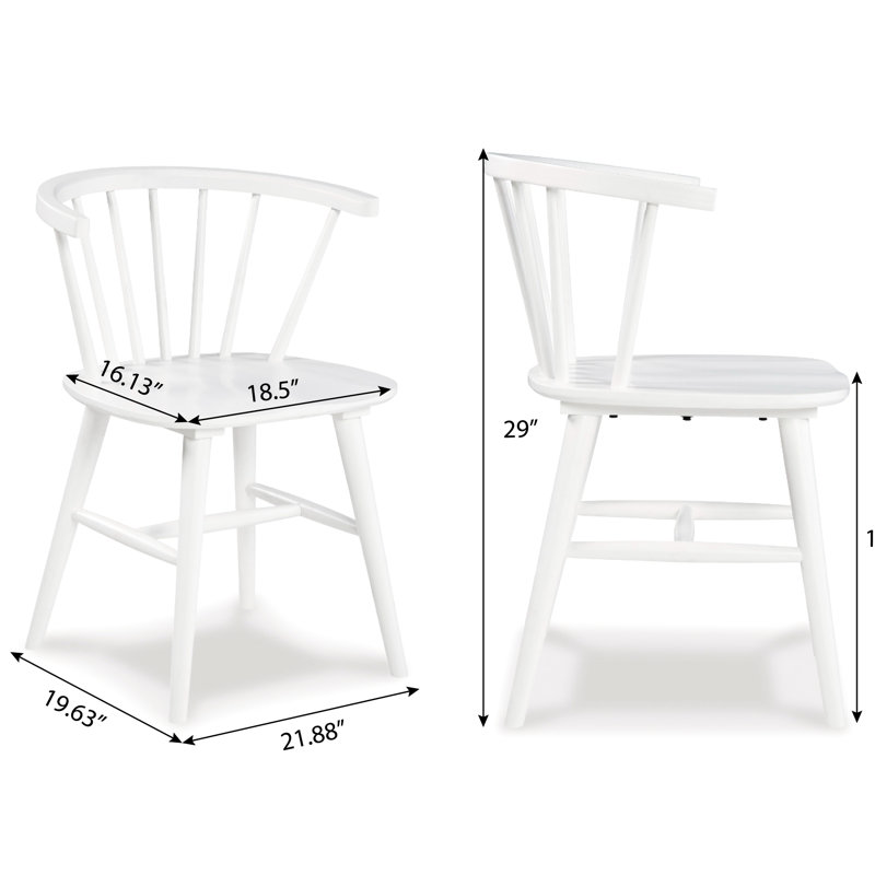 De 2 chaises blanches à dossier à broche - Bois fait pour être utilisé