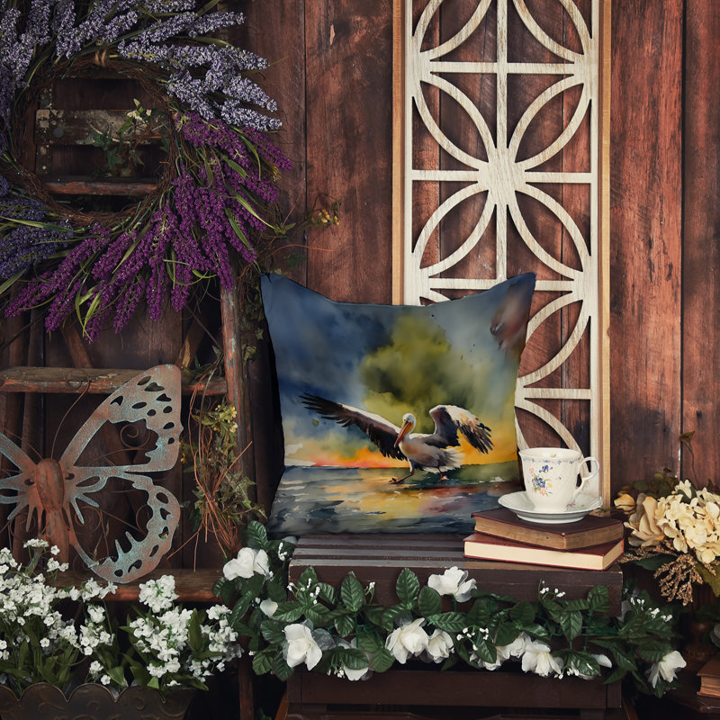 Coussin Pelican, H 14 po x l 14 po