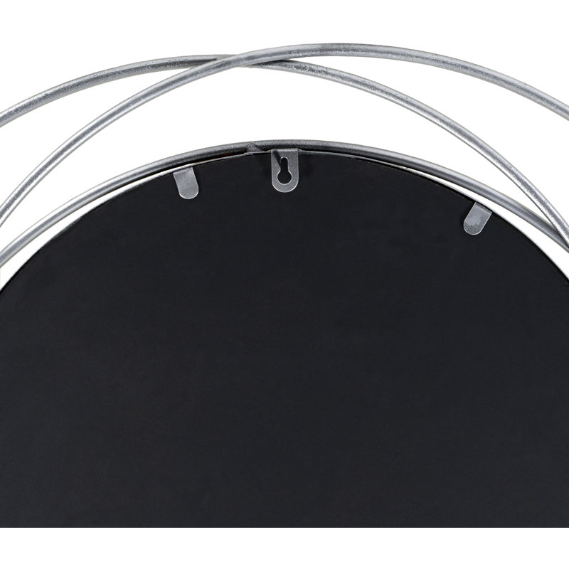Wemple Iron Round Mirror, Silver, 24" x 24"