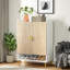 Armoire de rangement à 7 niveaux avec accents dorés - Range-chaussures réglable, organisateur de cuisine et de vestibule avec portes-870266060