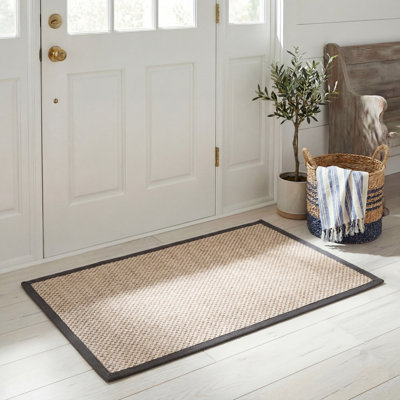 Tapis marbre sisal / gris foncé