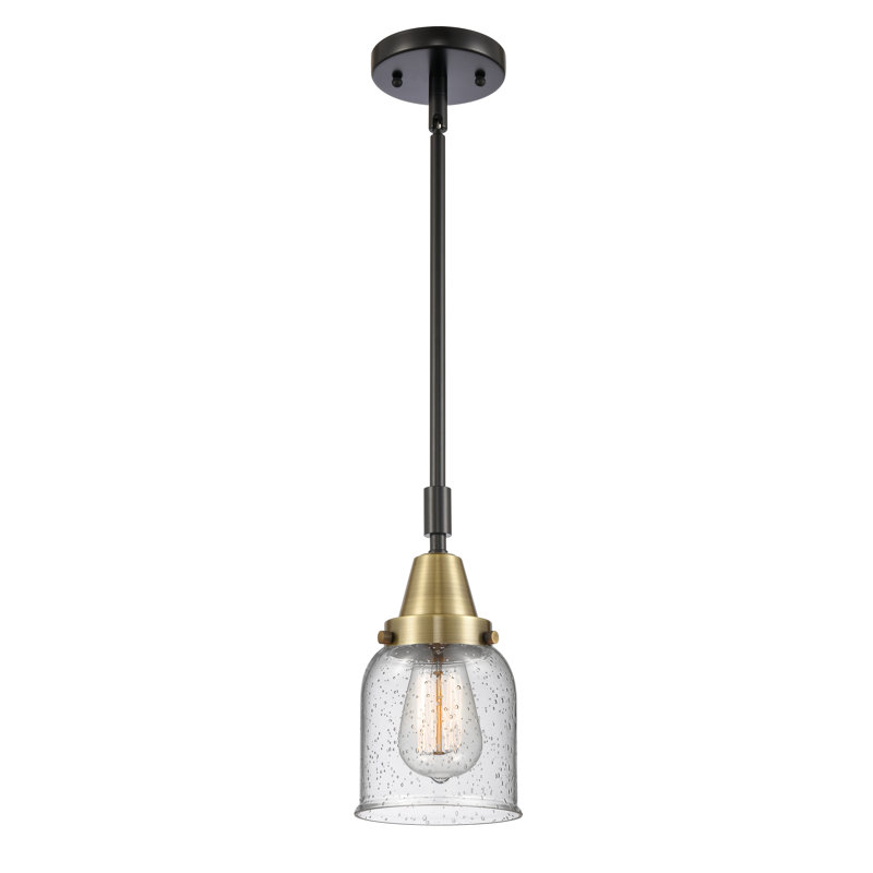 Luminaire suspendu en forme de cloche à 1 lumière Adhafera, H 44,12 po x l 5 po x P 5 po, Ampoule non incluse