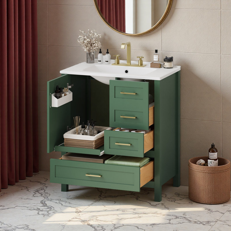Ensemble de meuble-lavabo 30 po avec lavabo, Vert