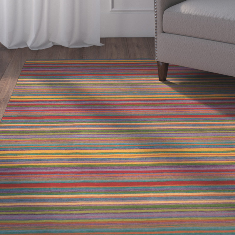 Pandora Wool Striped Indoor Rug, Rectangle 2'6" x 4'