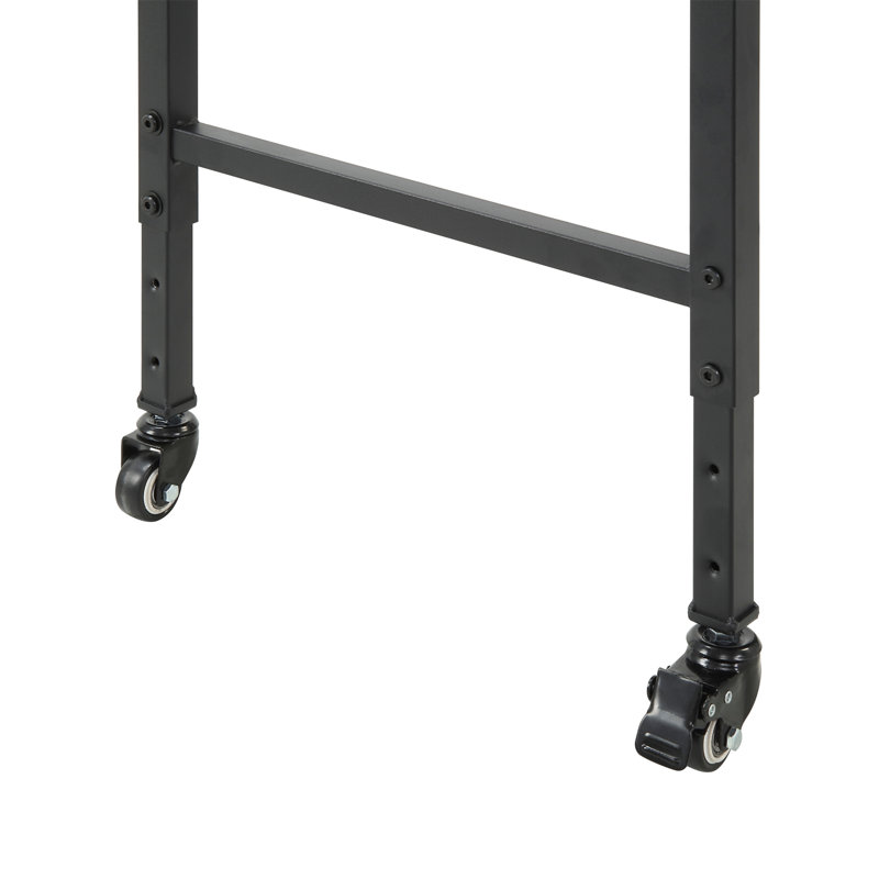 Bureau polyvalent au-dessus du lit avec hauteur réglable, pieds en métal avec roulettes, table de lit 1pc, table d'ordinateur portable pour le lit, table de petit déjeuner