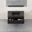 Ensemble de meuble-lavabo flottant 42 po avec lavabo, meuble de rangement mural moderne à rayures avec tiroir à fermeture en douceur et lavabo à surface solide blanc brillant, 24V16-42NOW-115898632-115898631