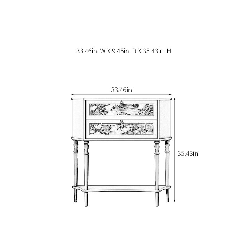 Retro Multifunctional Elegant Console Table