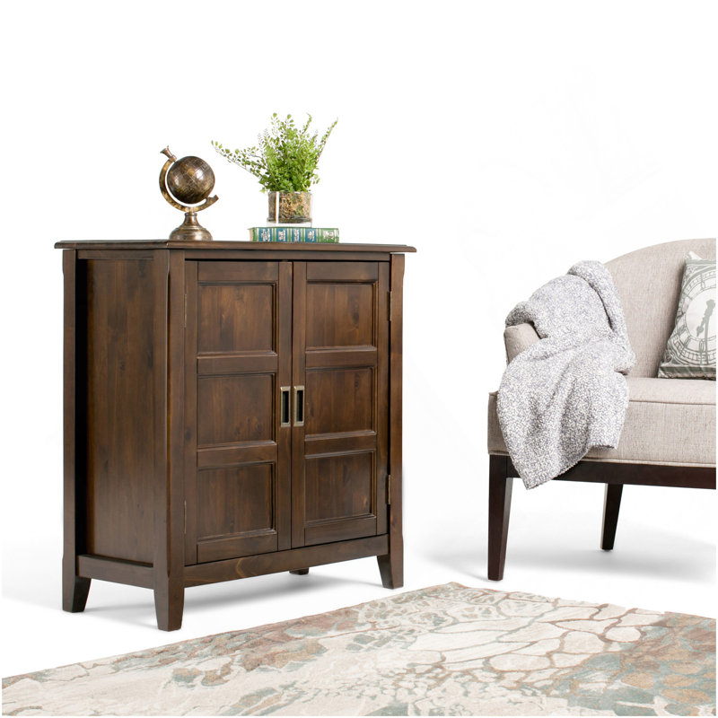 Armoire de rangement basse en bois brun acajou de 30 pouces de largeur Burlington