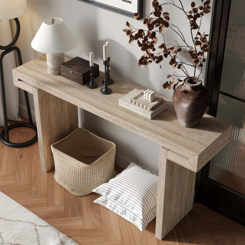 Console rustique 60 pouces, Bois naturel