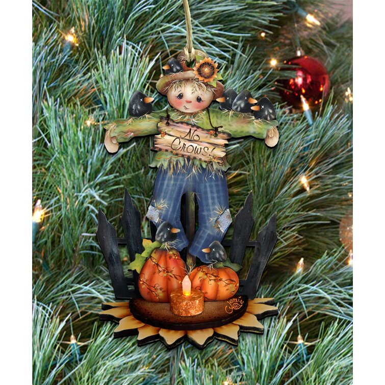 30H Fall Wooden Painted Scarecrow Porch Décor The Holiday Aisle