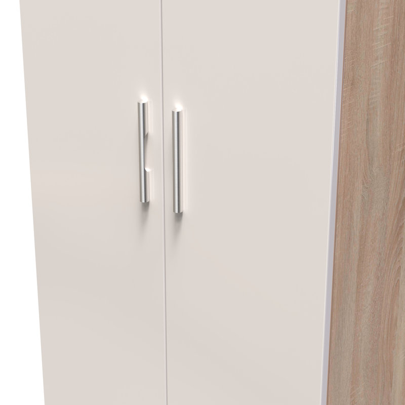 Borgeson Manufactured Wood Wardrobe, Kashmir Gloss/Bardolino Oak