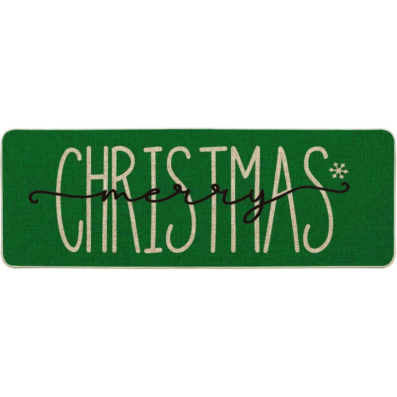 Paillasson rouge Merry Christmas, Simple - L 29 po x l 17 po, Vert