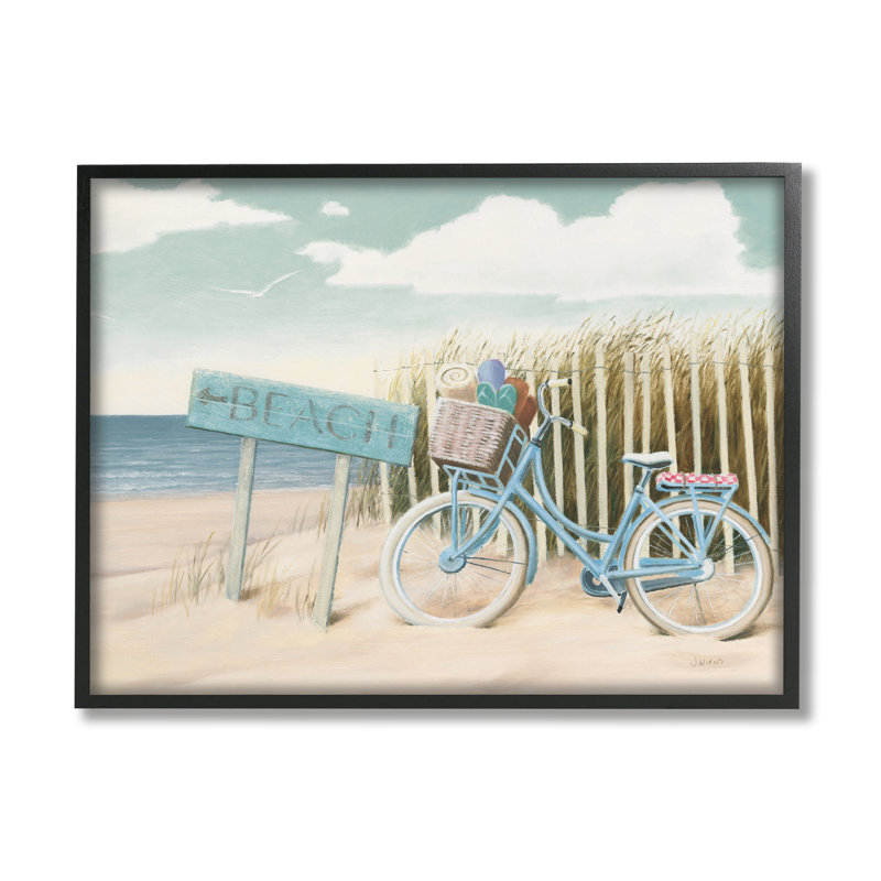 «Beach cruiser» par James Wiens - impression sur bois, Giclée encadrée noir minuit, H 11 po x l 14 po x P 1,5 po