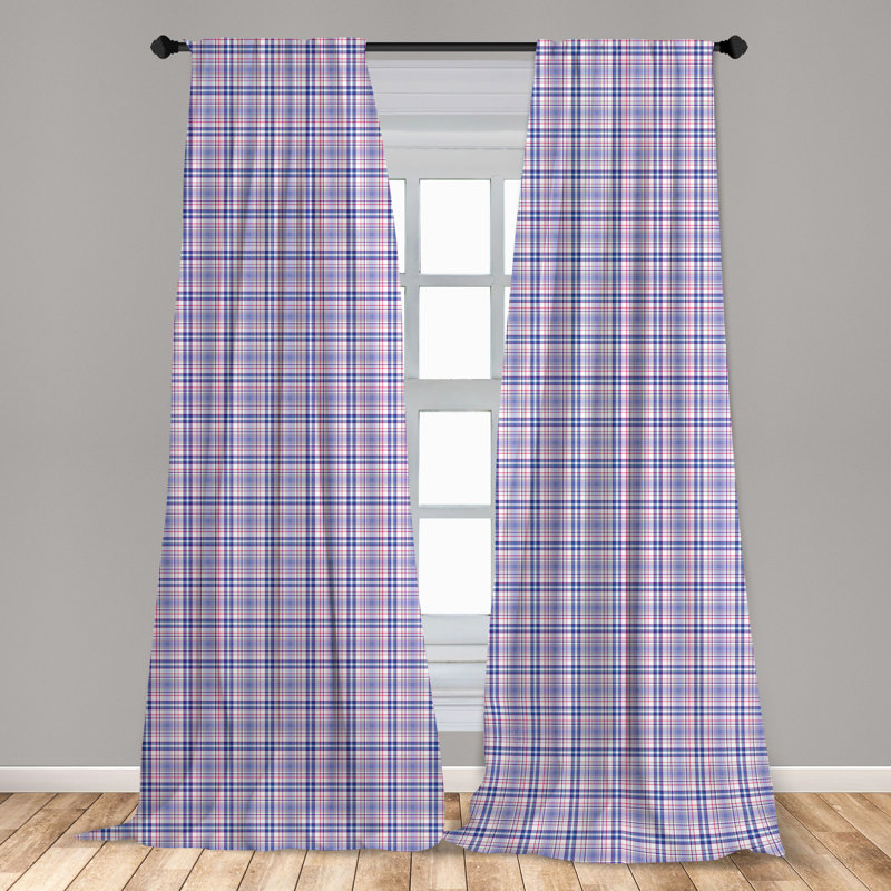 Plaid Semi-Sheer Rod Pocket Curtain Panels, 28" x 95"