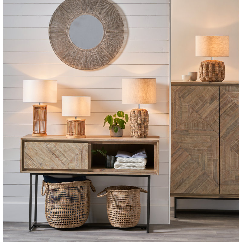 Acer Wicker/Rattan Table Lamp, 45cm H x 32cm W x 32cm D