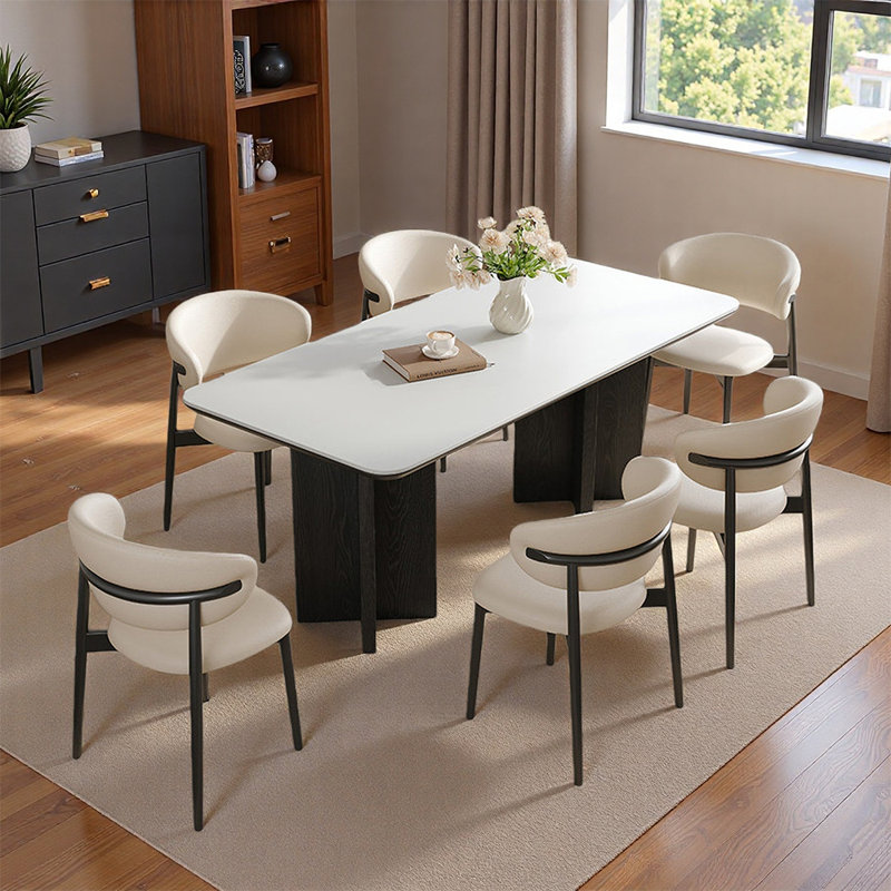 7 pièces : table, 6 chaises, H 29,53 po x L 55,12 po x l 31,5 po