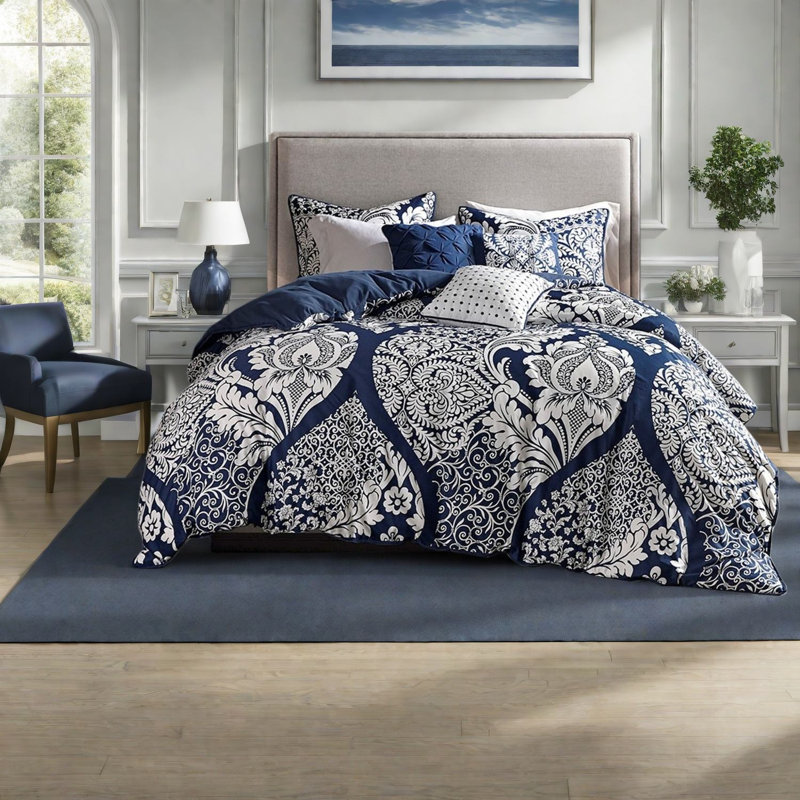 Ensemble de literie pièce en satin de coton damassé très grand californien pour maison moderne