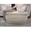 Grand pouf rustique en laine et coton brun