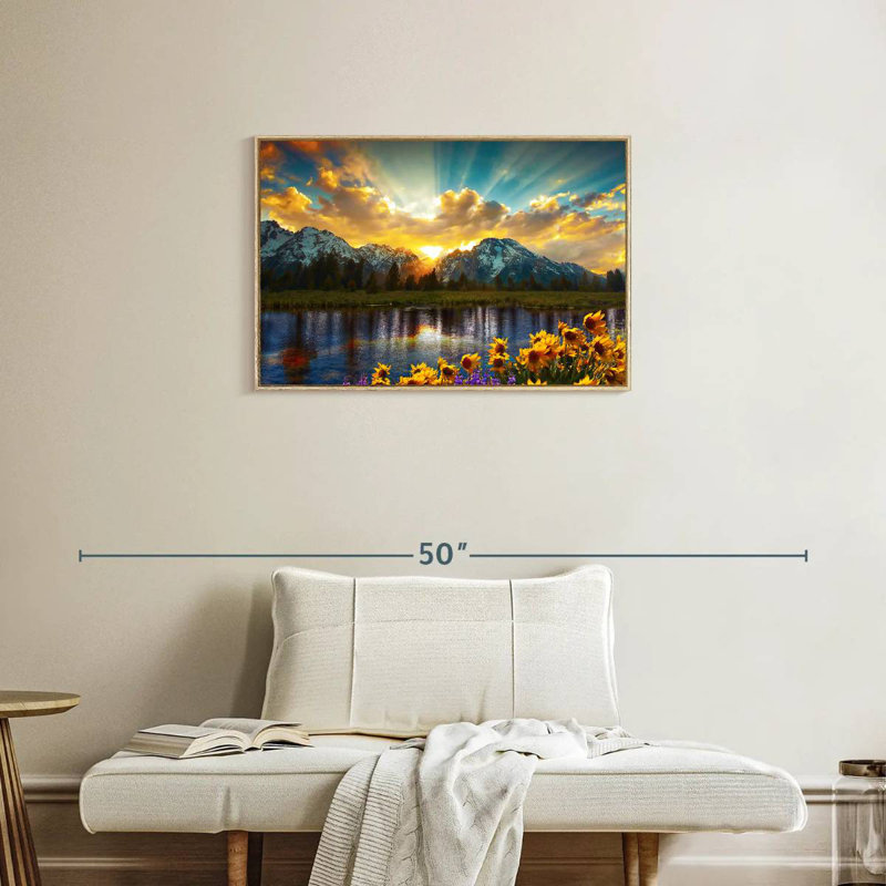 Grand Teton, Cadre flottant en bois naturel, 31 po x 21 po