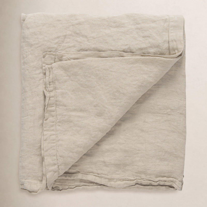 Maria Table Cloth 100% Li, 55.13" Square, Khaki Brown
