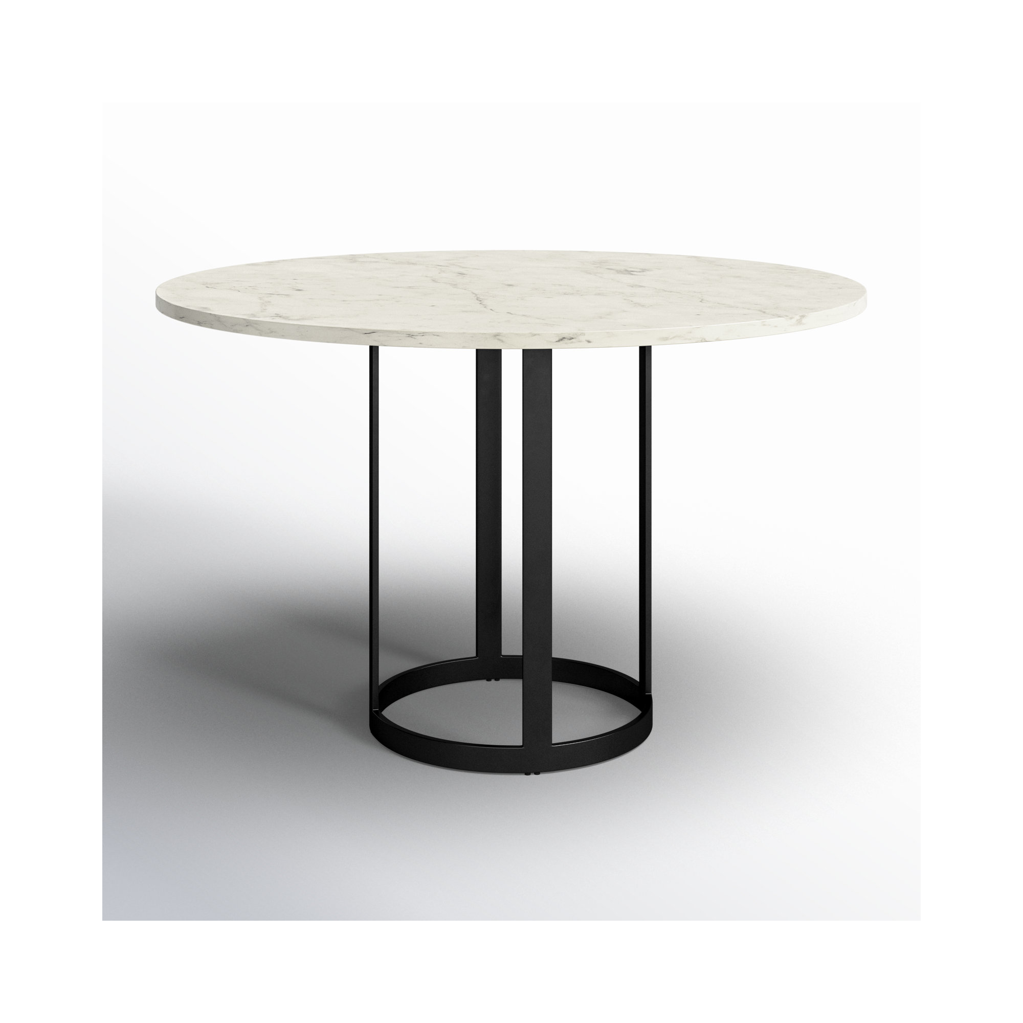 Wainwright Round Marble Dining Table, Black, Standard Height ( 30" Height), 48" x 48"