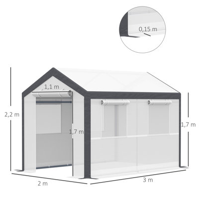 10 Ft. W x 6.5 Ft. D Greenhouse