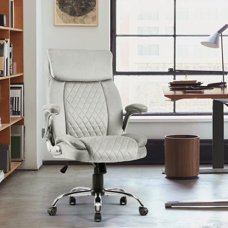 Fauteuil de bureau pivotant en velours